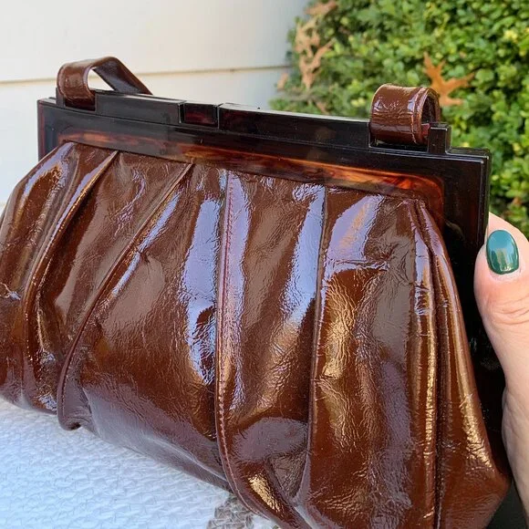 Vintage Ruth Saltz Leather Satchel Purse - Picture 7 of 12